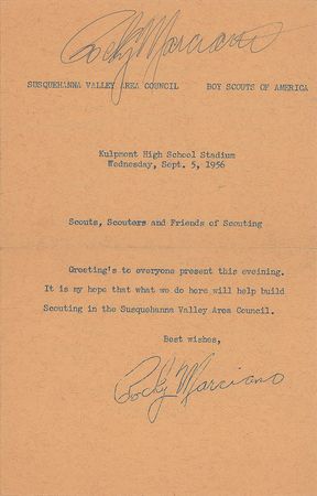 Lot #945 Rocky Marciano Program - Image 1