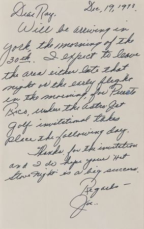 Lot #935 Joe DiMaggio Handwritten Letter Signed - Image 2