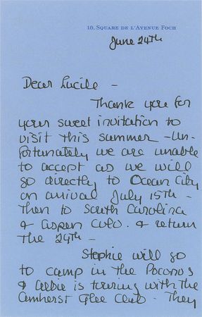 Lot #806 Grace Kelly: Scarce personal letter from Princess Grace - Image 2