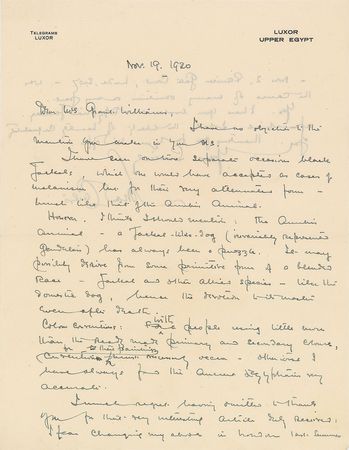 Lot #255 Howard Carter: King Tut?s discoverer observes ?the Anubis animal?a jackal-like dog? - Image 1