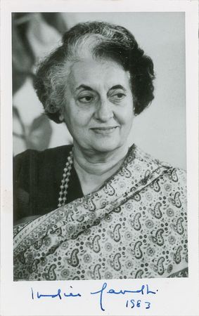 Lot #316 Indira Gandhi Signed Photograph - Image 1
