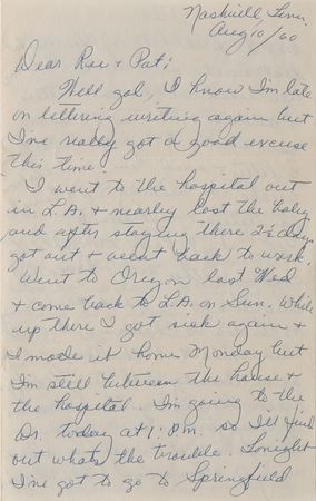 Lot #661 Patsy Cline: Lengthy and insightful 1960 letter from the expectant Cline - Image 1