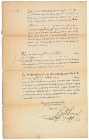 Lot #439 Richard Varick Signed Document - Image 2