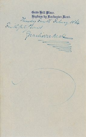 Lot #575. Charles Dickens Signature