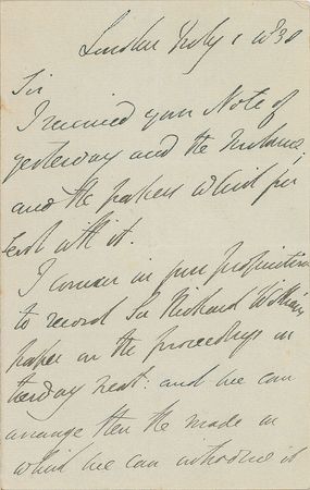 Lot #433 Duke of Wellington Handwritten Letter Signed - Image 1