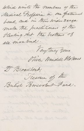 Lot #626 Oliver Wendell Holmes, Sr Handwritten Letter Signed - Image 2