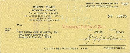 Lot #824 Actors Checks - Image 1