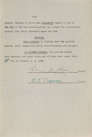 Lot #709 George M. Cohan Signed Documents - Image 4