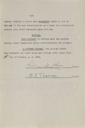 Lot #709 George M. Cohan Signed Documents - Image 5