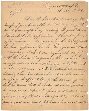Lot #303 John C. Calhoun Signed Letter - Image 1