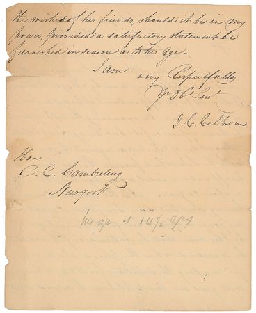 Lot #303 John C. Calhoun Signed Letter - Image 2