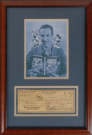Lot #559 Walt Disney Check - Image 1