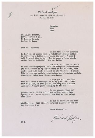 Lot #748 Rodgers and Hammerstein Typed Letter Signed and Book - Image 1