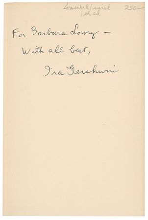 Lot #723 Ira Gershwin and Irving Berlin Group Lot - Image 1