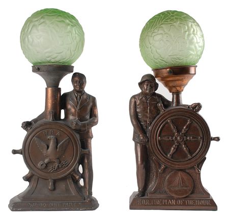 Lot #148 Franklin D. Roosevelt Lamps and Clock - Image 1