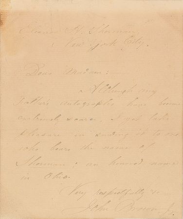 Lot #288 John Brown: Crisp signature from, transmitted by his son - Image 1