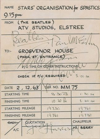 Lot #8244 Beatles Signed Receipt - Image 1