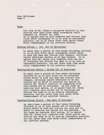 Lot #8209 Scarface: Oliver Stone Signed Document - Image 2