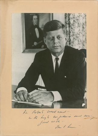 Lot #8015 John F. Kennedy Oversized Signed