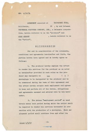 Lot #8120 Rock Hudson Signed Document - Image 2