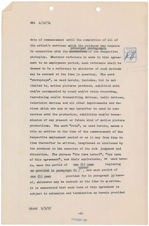 Lot #8120 Rock Hudson Signed Document - Image 3