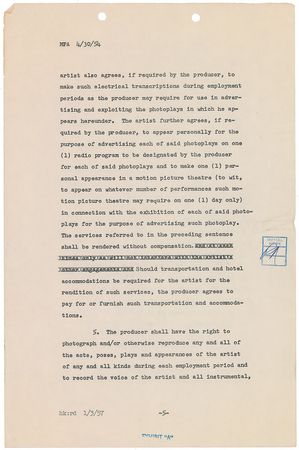 Lot #8120 Rock Hudson Signed Document - Image 4