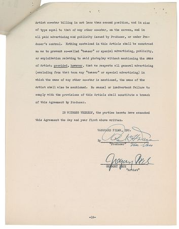 Lot #8123 Gregory Peck Signed Document - Image 2