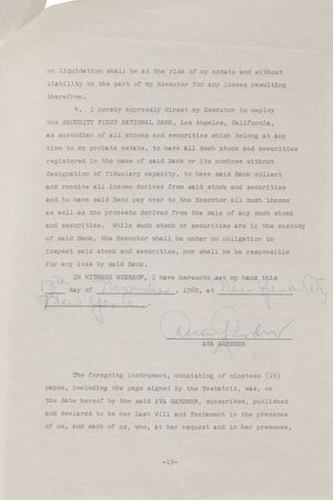 Lot #8117 Ava Gardner?s Last Will and Testament Signed Document - Image 4