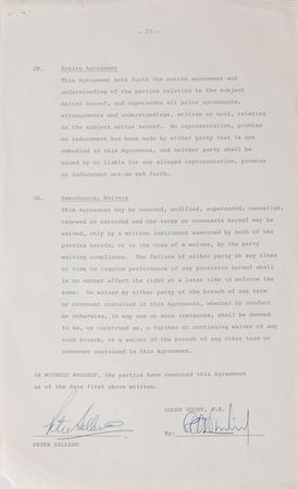 Lot #8127 Peter Sellers Signed Document - Image 1