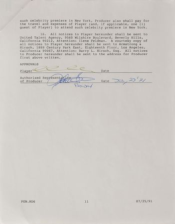 Lot #8205 Reservoir Dogs: Christopher Penn Signed Document - Image 2
