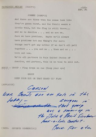 Lot #8108 Johnny Carson’s Hand-Annotated 24th Emmy Awards Script - Image 5