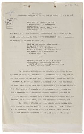 Lot #8350 Phil Spector Signed Document - Image 1