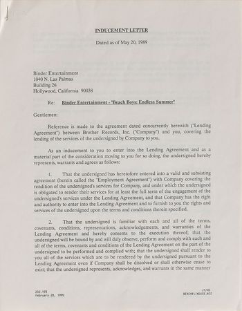 Lot #8313 Beach Boys Set of Five Signed Documents - Image 3
