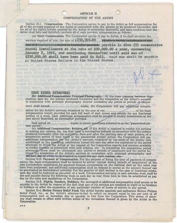 Lot #8124 Anthony Quinn Signed Document - Image 2