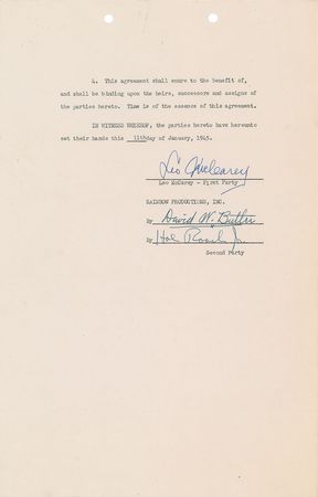 Lot #8135 Leo McCarey Signed Document - Image 3