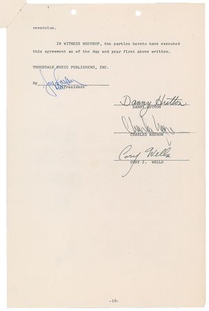 Lot #8352 Three Dog Night Signed Document - Image 1