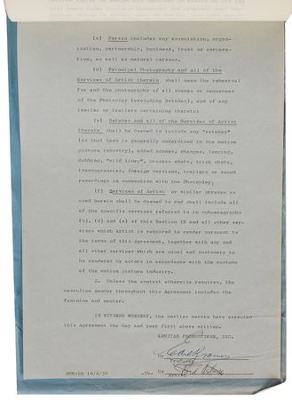 Lot #8122 On the Beach Collection of Signed Documents: Peck, Gardner, Perkins, and Astaire - Image 3