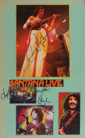 Lot #8348 Santana Signed Scrapbook Page Display - Image 1