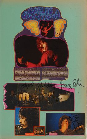 Lot #8348 Santana Signed Scrapbook Page Display - Image 2
