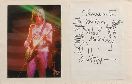 Lot #8379 Procol Harum, Jeff Beck, and Colosseum II Signed Scrapbook Page Display - Image 2