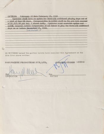 Lot #8346 Rolling Stones: Mick Jagger Signed Document - Image 1