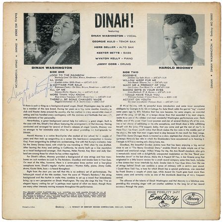 Lot #8300 Dinah Washington Signed Album - Image 1