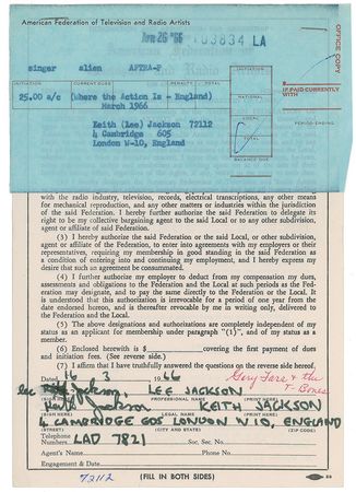 Lot #8351 The T-Bones Set of Four Signed Documents - Image 2