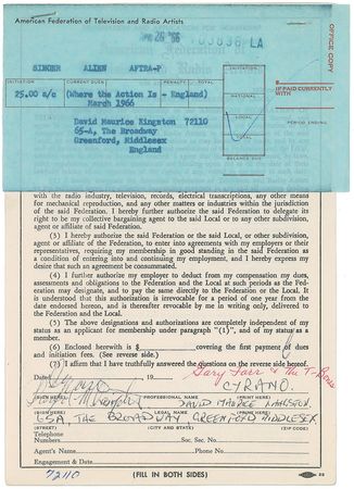 Lot #8351 The T-Bones Set of Four Signed Documents - Image 3