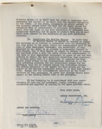 Lot #8112 Tony Curtis Signed Document - Image 1