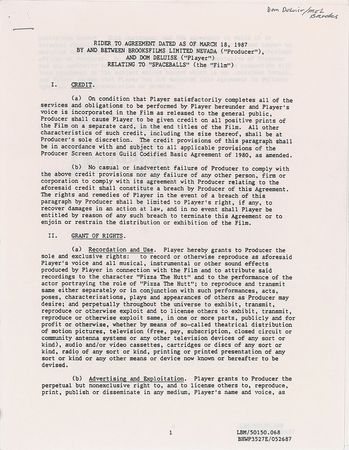 Lot #8212 Spaceballs Set of Five Signed Documents - Image 1
