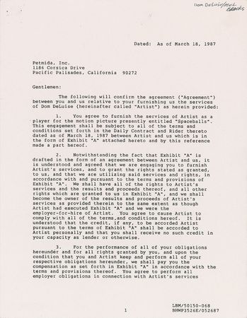 Lot #8212 Spaceballs Set of Five Signed Documents - Image 5