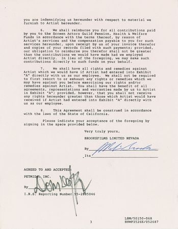 Lot #8212 Spaceballs Set of Five Signed Documents - Image 6