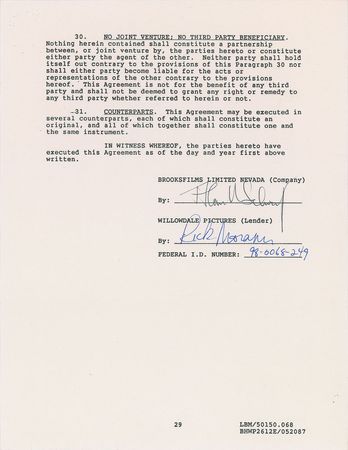 Lot #8212 Spaceballs Set of Five Signed Documents - Image 11