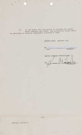 Lot #8204 Gilda Radner Signed Document - Image 1
